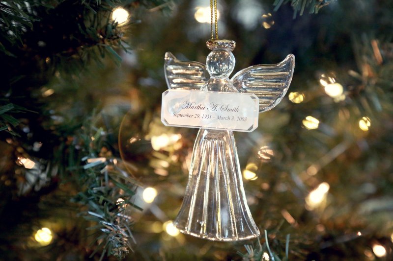 Memorial Christmas Heaven ornament-Handmade-Personalised Heart gold